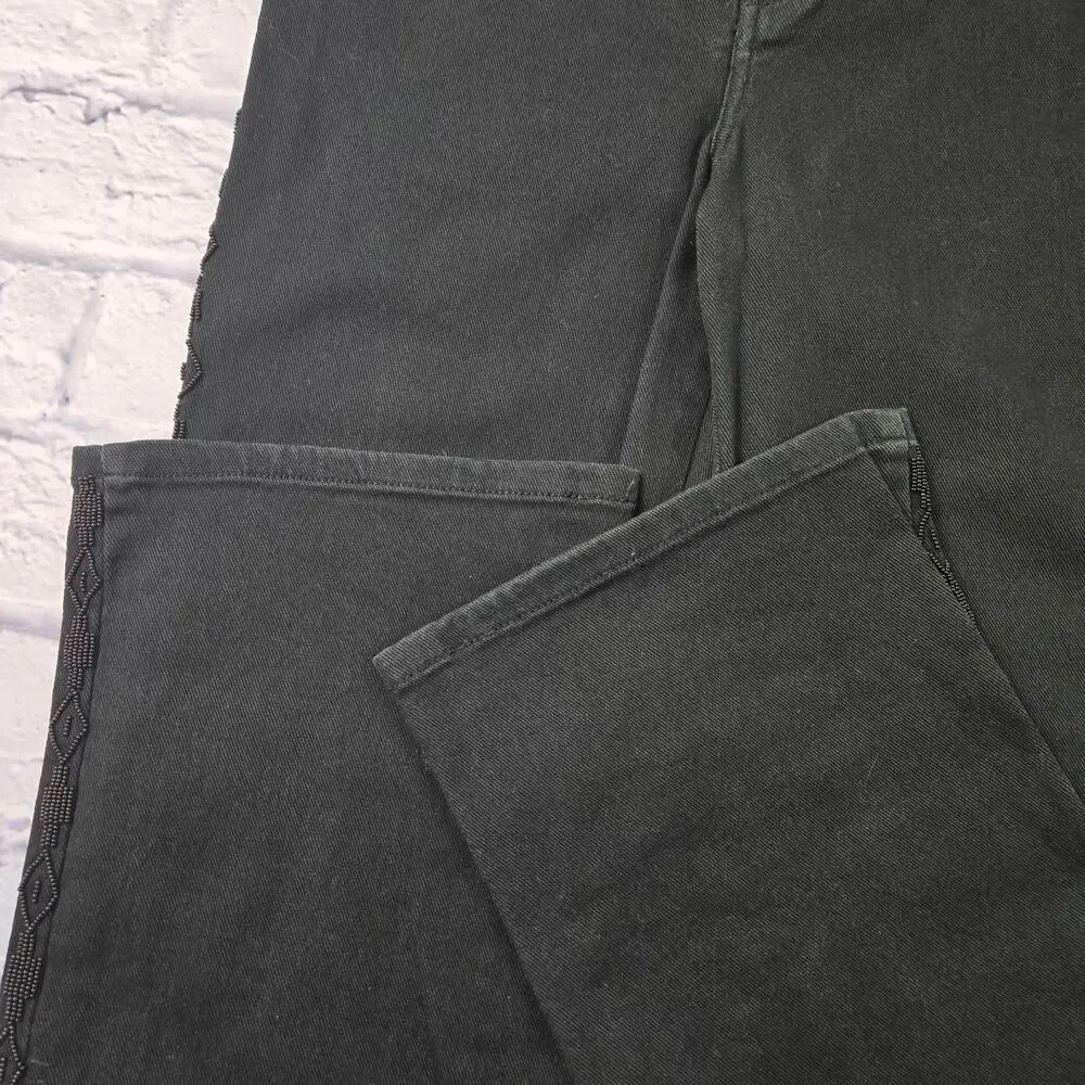 Lauren Jeans Co Beaded Jeans Black Southwestern Bootcut Ralph Lauren sz 4 Petite